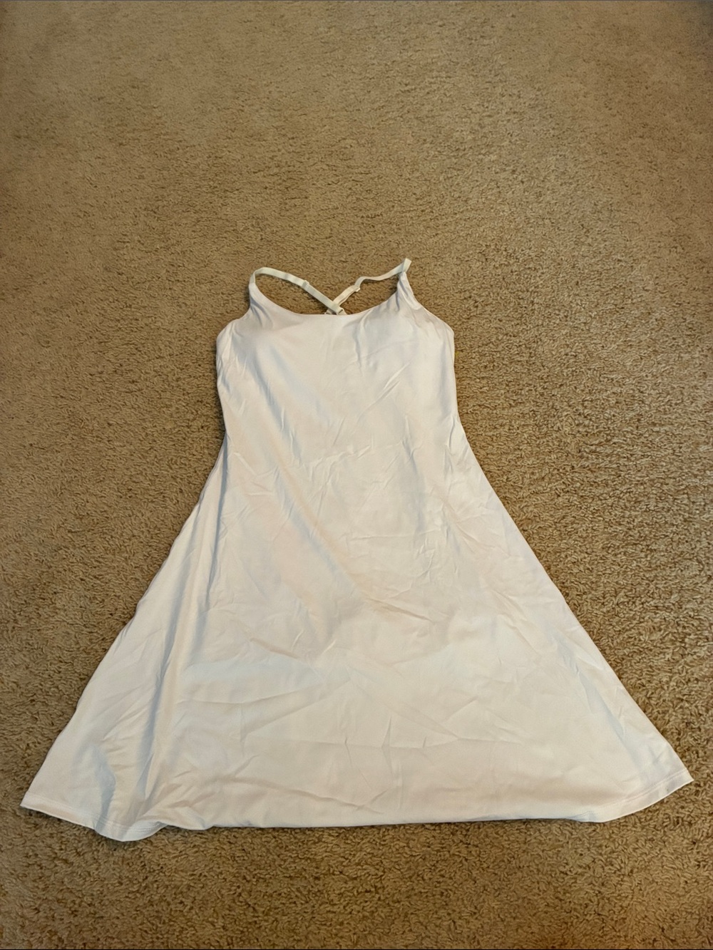 Simple White Athletic Dress with Cross Back Straps (size XS)
